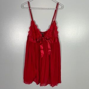 Victoria’s Secret red lace chemise bow babydoll lingerie size large